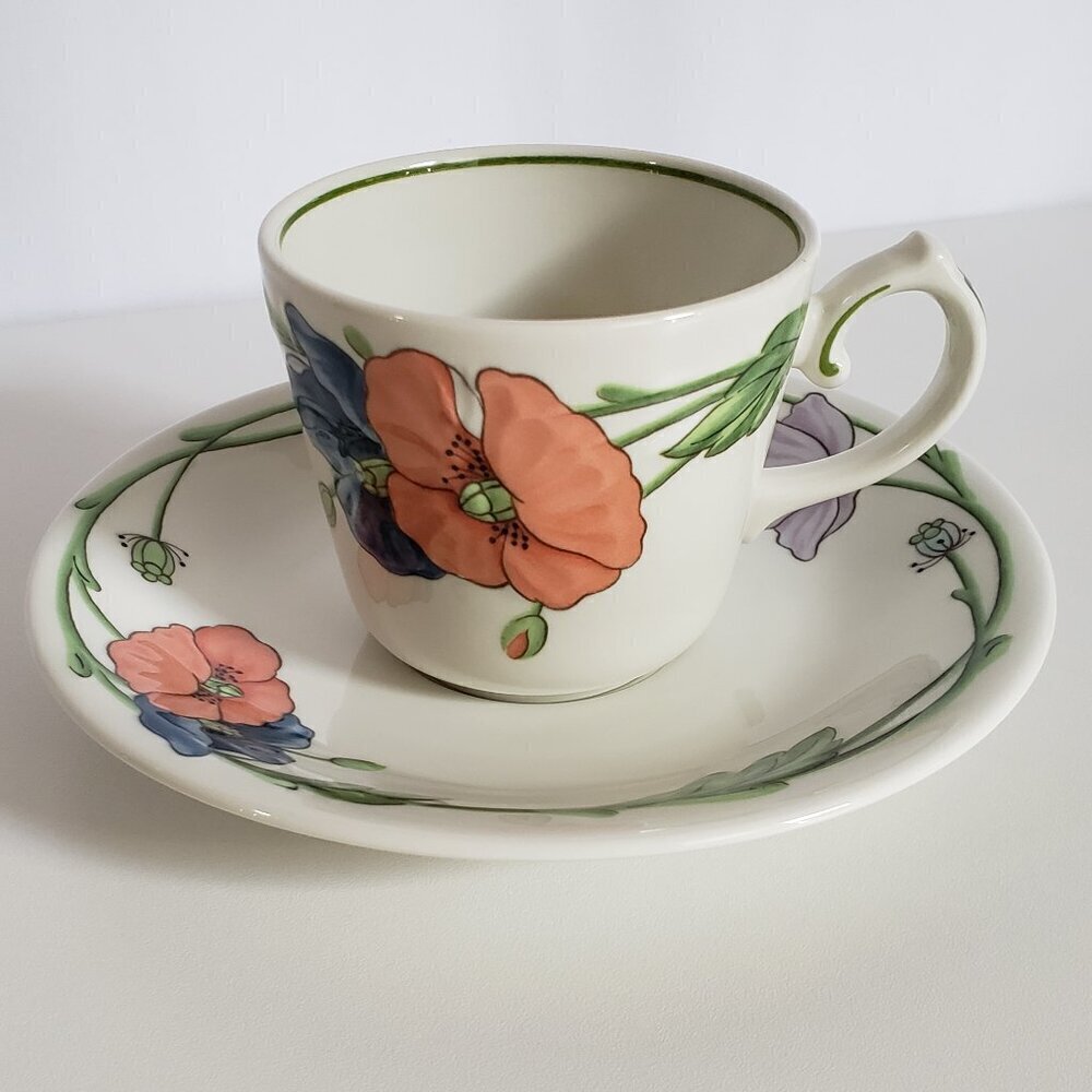 Villeroy & Boch Amapola Flat Cup and Saucer Set
